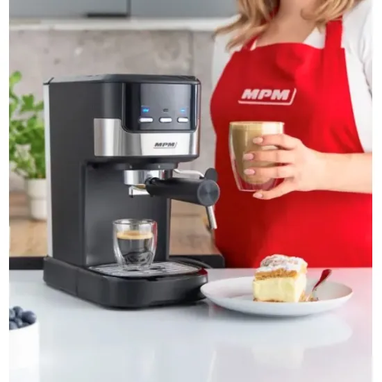 MPM MKW-13 presszó kávéfőző, 1100W, 1.2L, fekete szín 