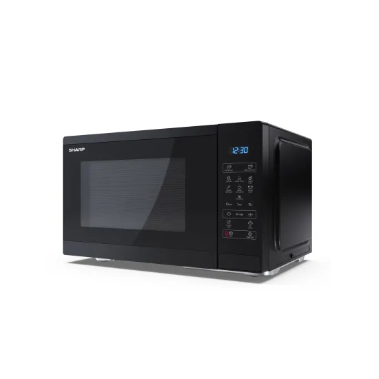 Sharp YC-MS252AE-B mikrohullámú sütő, 25L, 900W, fekete szín 