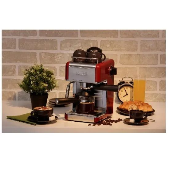 Hauser CE-929 presszó kávéfőző, 800W, bordó szín 