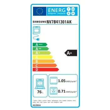 Samsung NV7B41301AK BESPOKE beépíthető légkeveréses sütő, 76 L, pirolitikus tisztítás,Wifi, 56x54.9x57.9 cm, fekete 
