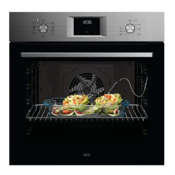 AEG OA5CB31SM beépíthető  SteamBake gőz sütő, AquaClean, katalitikus, 72l, maghőmérő, teleszkópos sütősínnel, 59.4x56.9x59.4 cm, inox 