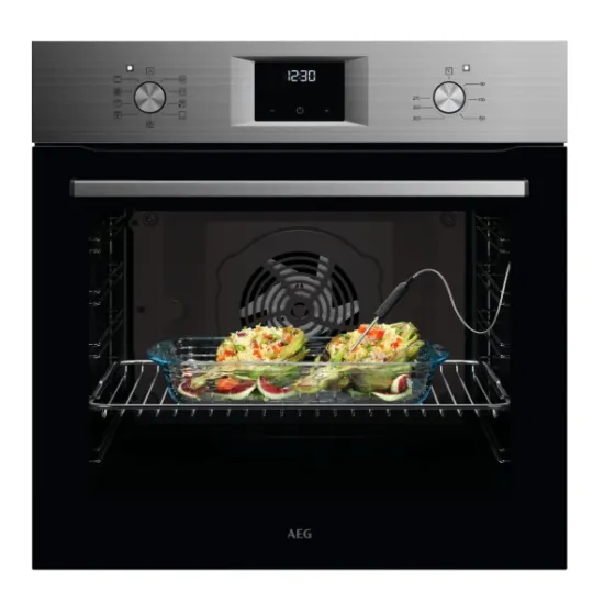 AEG OA5CB31SM beépíthető  SteamBake gőz sütő, AquaClean, katalitikus, 72l, maghőmérő, teleszkópos sütősínnel, 59.4x56.9x59.4 cm, inox 