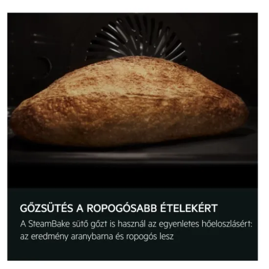 AEG OA5CB31SM beépíthető  SteamBake gőz sütő, AquaClean, katalitikus, 72l, maghőmérő, teleszkópos sütősínnel, 59.4x56.9x59.4 cm, inox 