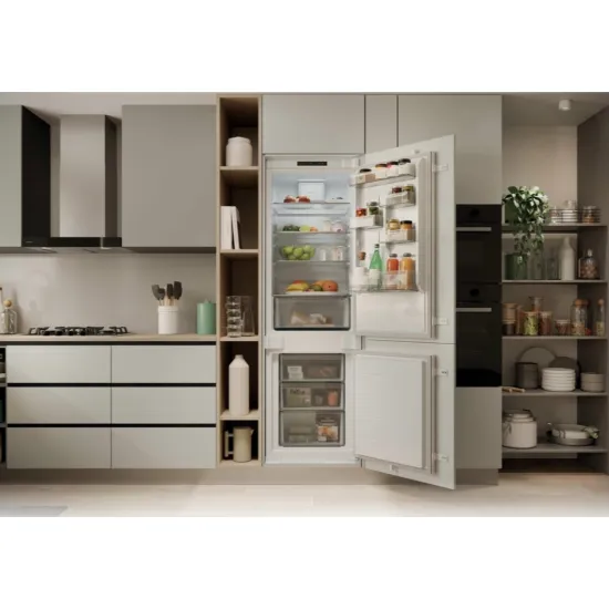 Candy ECNBQL3518EV beépíthető alulfagyasztós kombinált hűtőszekrény, 194/74L, 54x55x177.2 cm Low Frost Technology