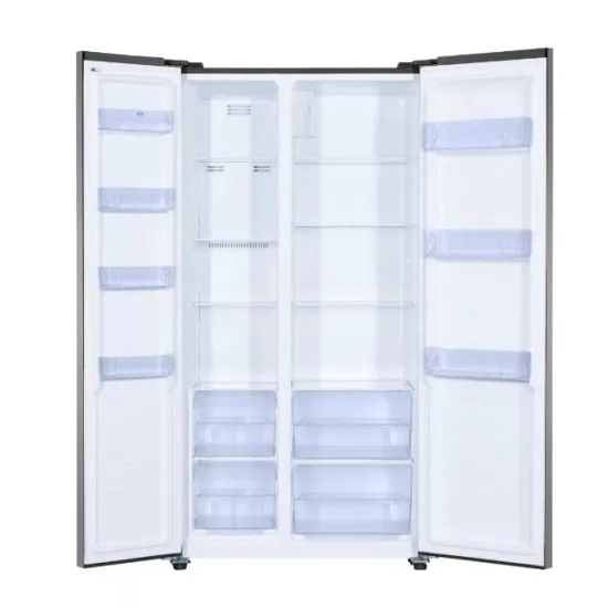 Hausmeister HM3300E No Frost side by side hűtőszekrény, 291/151L, inverter motor, 91x59x177 cm, inox 