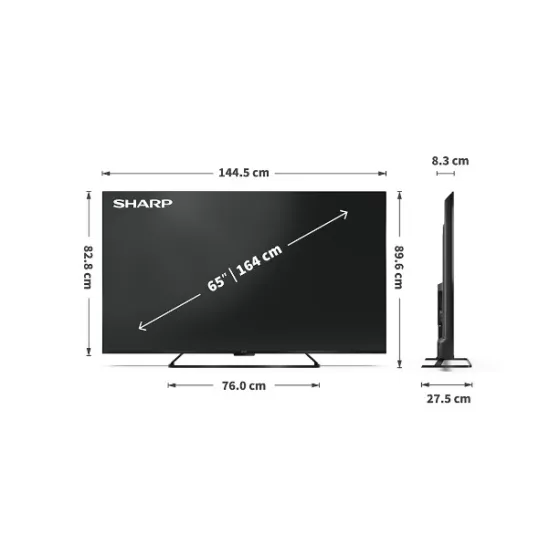 Sharp 65HR7265E 4K UHD Smart QLED TV, 65", 165.1 cm 