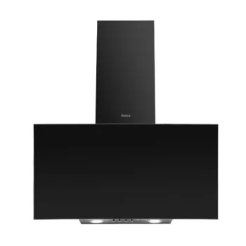 Amica OKC6242S beépíthető falra szerelhető döntött kürtös konyhai elszívó, 60x28.3x106 cm, feketére festett acél szín 