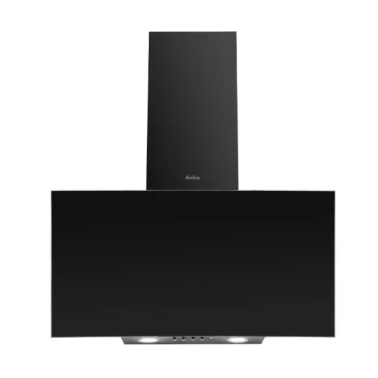 Amica OKC6242S beépíthető falra szerelhető döntött kürtös konyhai elszívó, 60x28.3x106 cm, feketére festett acél szín 