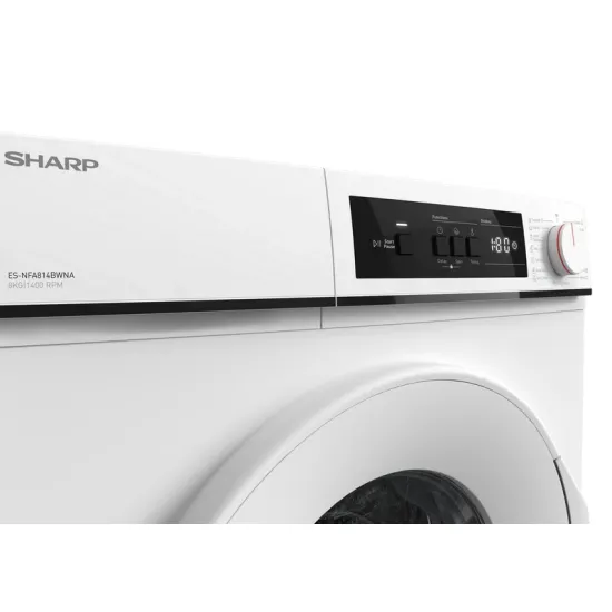 Sharp ES-NFA814BWNNA-EE elöltöltős mosógép, 8 kg, 59.7x52.7x84.5 cm
