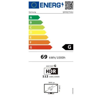 Samsung QE50Q7FAAUXXH 4K UHD Smart QLED TV, 50", 127 cm