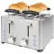 Proficook PC-TA 1252 kenyérpirító, 4 szeletes, 1500W, inox, retro design, kiolvasztás, melegítő funkcióval