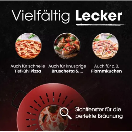 Clatronic PM 3787 pizzasütő, 1200W, piros szín 