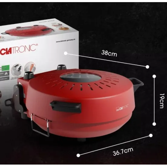 Clatronic PM 3787 pizzasütő, 1200W, piros szín 