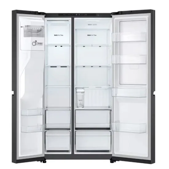 LG GSJC41EPPE side by side hűtőszekrény, 420/221L, Smart Inverter Kompresszor, 91.3x73.5x179 cm, essence matt fekete szín