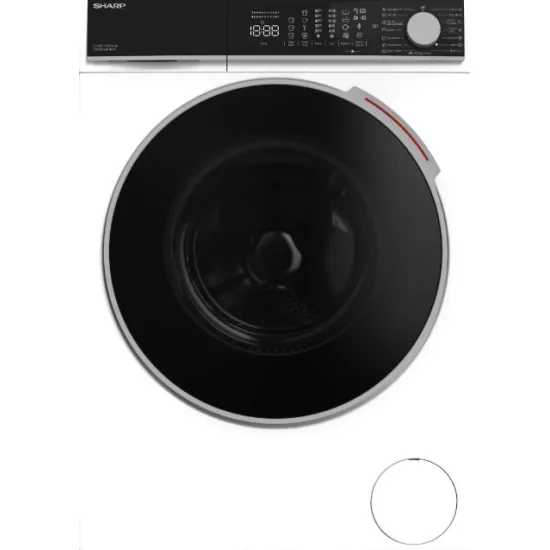 Sharp ES-NFL214CWDA-EE elöltöltős mosógép, 12 kg, inverter motor, gőz, 59.7x63.2x84.5 cm 