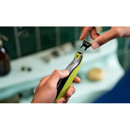 Philips QP2734/23 OneBlade 360 rezgőkéses borotva, száraz és nedves használat, limezöld/grafitszürke szín 
