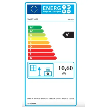 Hunor 806 Iglo kályha, szürke, 10.6kW, Öntöttvas tűztér