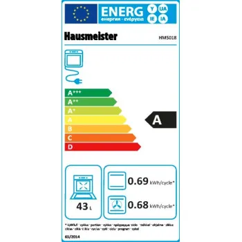 Hausmeister HM5018 kombinált tűzhely, 43L, fém dísztető, 49.8x61x86 cm