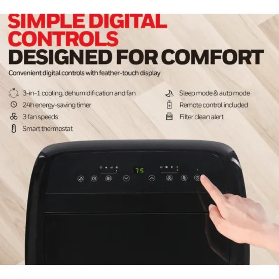 Honeywell HF09CESWK mobil klíma, 2.6kW, hűtés,párátlanítás, ventillálás, fehér szín 