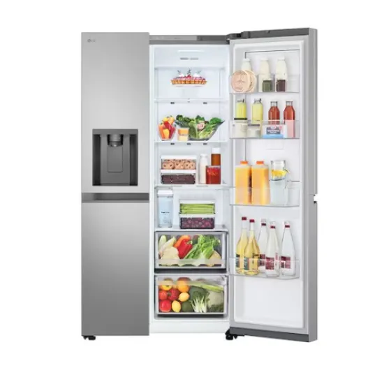 LG GSJC41PYPE side by side hűtőszekrény, 420/221L, Smart Inverter Kompresszor, 91.3x73.5x179 cm, hamvas matt ezüst szín 