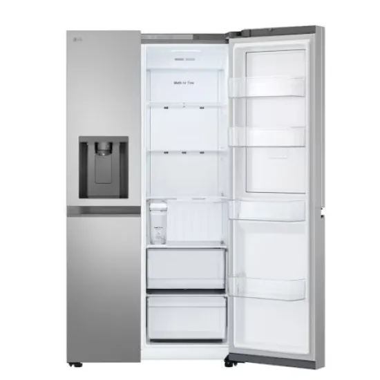 LG GSJC41PYPE side by side hűtőszekrény, 420/221L, Smart Inverter Kompresszor, 91.3x73.5x179 cm, hamvas matt ezüst szín 