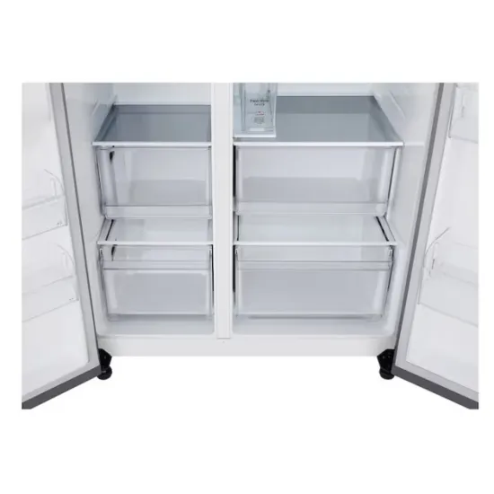 LG GSJC41PYPE side by side hűtőszekrény, 420/221L, Smart Inverter Kompresszor, 91.3x73.5x179 cm, hamvas matt ezüst szín 
