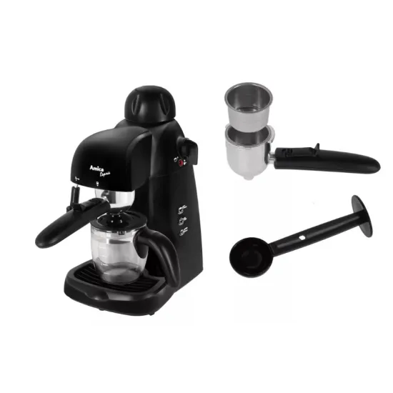 Amica CD 1012 presszó kávéfőző, 800W, 2-4 személyes, fekete szín 