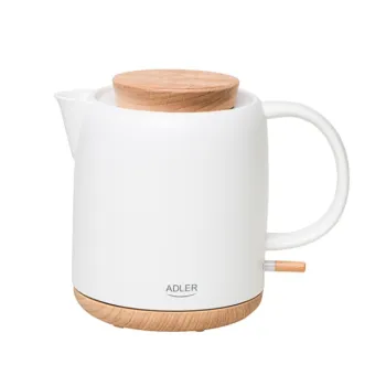 Adler AD1304 kerámia vízforraló, 1L, 1200W, fehér szín 