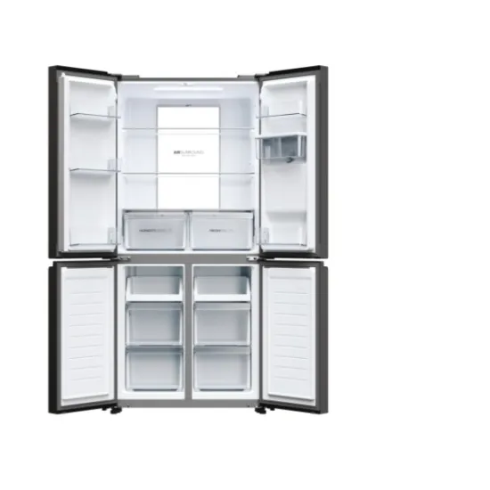 Haier HCR7818DWPT No Frost side by side hűtőszekrény francia ajtós kialakítással, 307/156L, 83.3x65x181.5 cm, fekete szín 