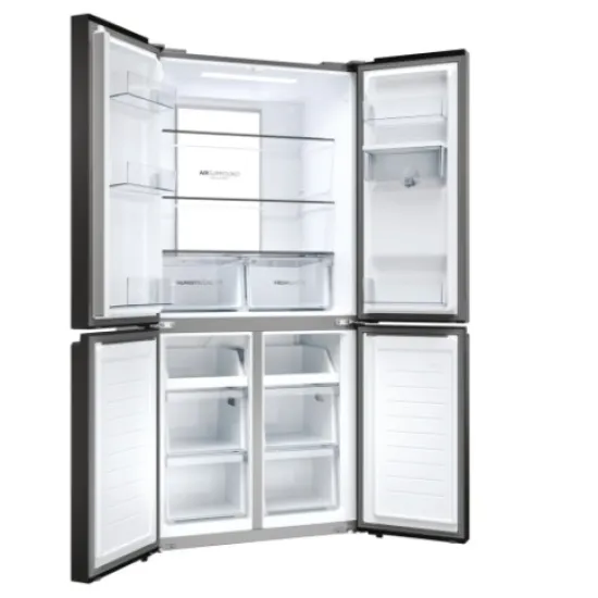 Haier HCR7818DWPT No Frost side by side hűtőszekrény francia ajtós kialakítással, 307/156L, 83.3x65x181.5 cm, fekete szín 