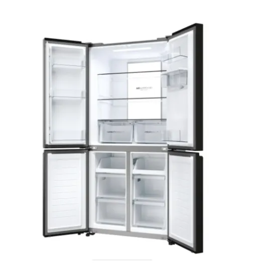 Haier HCR7818DWPT No Frost side by side hűtőszekrény francia ajtós kialakítással, 307/156L, 83.3x65x181.5 cm, fekete szín 