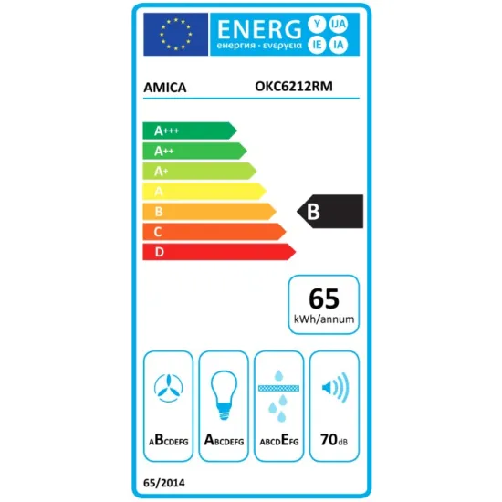 Amica OKC6212RM beépíthető kürtös konyhai elszívó, 60x50x104 cm, elefántcsont szín 