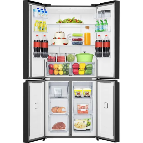 Gorenje NRM819E61BX No Frost Plus side by side hűtőszekrény francia ajtós kialakítással, 311/149L, inverter kompresszor, 79.4x65x190 cm, fekete szín 