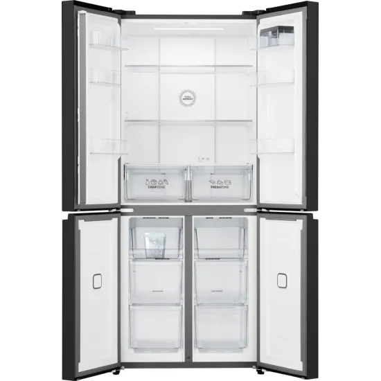 Gorenje NRM819E61BX No Frost Plus side by side hűtőszekrény francia ajtós kialakítással, 311/149L, inverter kompresszor, 79.4x65x190 cm, fekete szín 