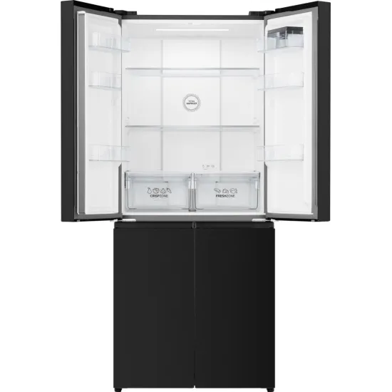 Gorenje NRM819E61BX No Frost Plus side by side hűtőszekrény francia ajtós kialakítással, 311/149L, inverter kompresszor, 79.4x65x190 cm, fekete szín 