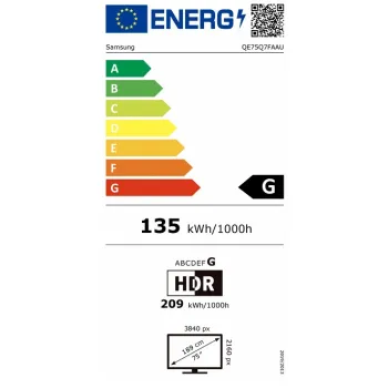 Samsung QE75Q7FAAUXXH 4K UHD Smart QLED TV, 75", 190.5 cm