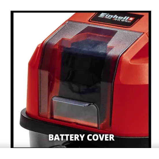 Einhell TE-VC 18/10 LI-SOLO akkus száraz és nedves porszívó, akkumulátor és töltő nélkül, piros/fekete szín 