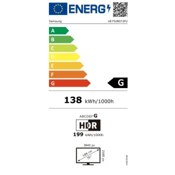 Samsung UE75U8072FUXXH 4K UHD Crystal Smart LED TV, 75", 190.5 cm 
