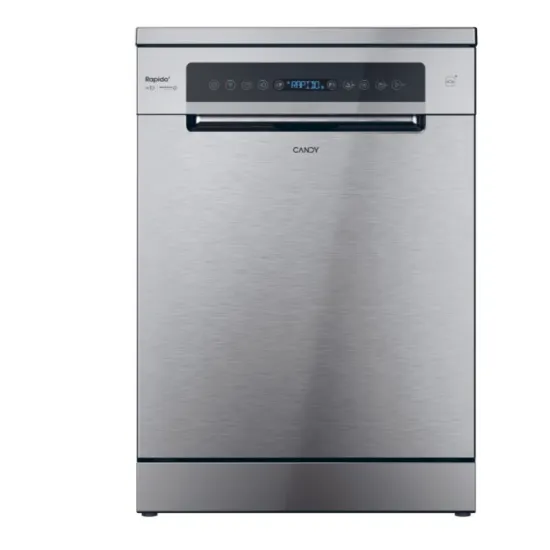 Candy CF 6B4S1PX mosogatógép, 16 teríték, inverter motor, 3 kosár, Wifi, automatikus ajtónyitás, 59.7x59.8x85 cm, inox szín 