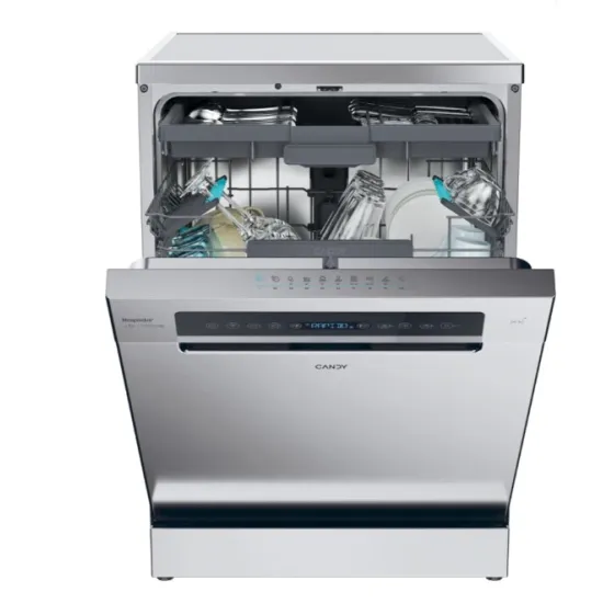 Candy CF 6B4S1PX mosogatógép, 16 teríték, inverter motor, 3 kosár, Wifi, automatikus ajtónyitás, 59.7x59.8x85 cm, inox szín 