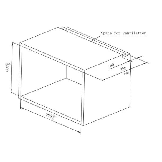 Hansa AMG20IFH beépíthető mikrohullámú sütő, 20L, 59.4x32.5x38.9 cm, inox 