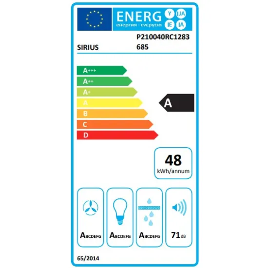 Sirius MO-210 hasáb alakú konyhai elszívó, 40 cm, fekete szín 
