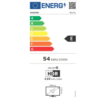 Hisense 50U7Q 4K UHD Smart MINI ULED TV, 50", 127 cm