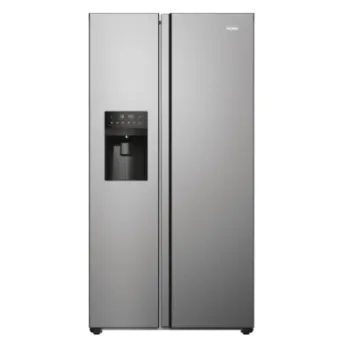 Haier HSR3918EIMP No Frost side by side hűtőszekrény, 337/178L, Dual Inverter Kompresszor, 90.8x65.9x177.5 cm, platina inox szín 