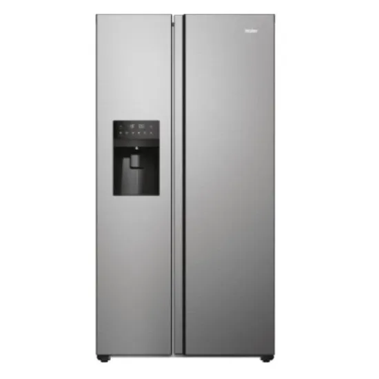 Haier HSR3918EIMP No Frost side by side hűtőszekrény, 337/178L, Dual Inverter Kompresszor, 90.8x65.9x177.5 cm, platina inox szín 
