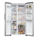 Haier HSR3918EIMP No Frost side by side hűtőszekrény, 337/178L, Dual Inverter Kompresszor, 90.8x65.9x177.5 cm, platina inox szín 