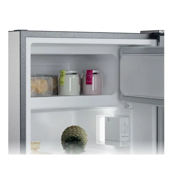 Candy CNOQ2S58EX egyajtós hűtőszekrény fagyasztóval, 100/14L, 54.5x56.2x85 cm, inox szín 