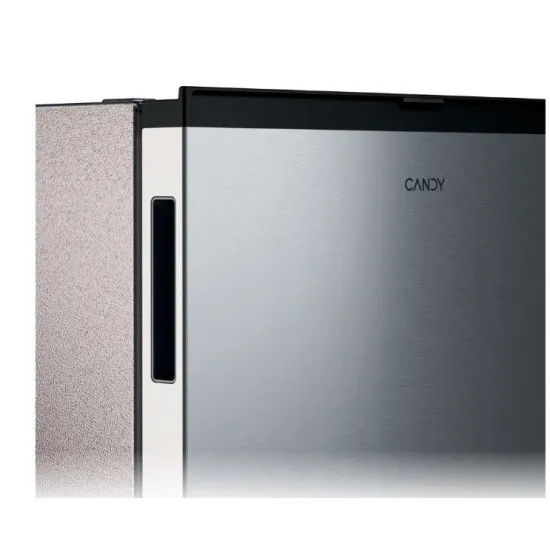 Candy CNOQ2S58EX egyajtós hűtőszekrény fagyasztóval, 100/14L, 54.5x56.2x85 cm, inox szín 