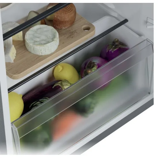 Candy CNOQ2S58EX egyajtós hűtőszekrény fagyasztóval, 100/14L, 54.5x56.2x85 cm, inox szín 