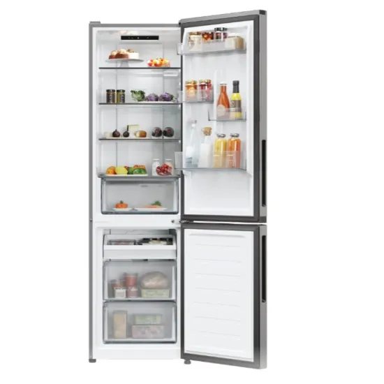 Candy CNCQ2T518EX No Frost alulfagyasztós kombinált hűtőszekrény, 197/82L, Wifi, 54.5x60.2x182.5 cm, inox szín 